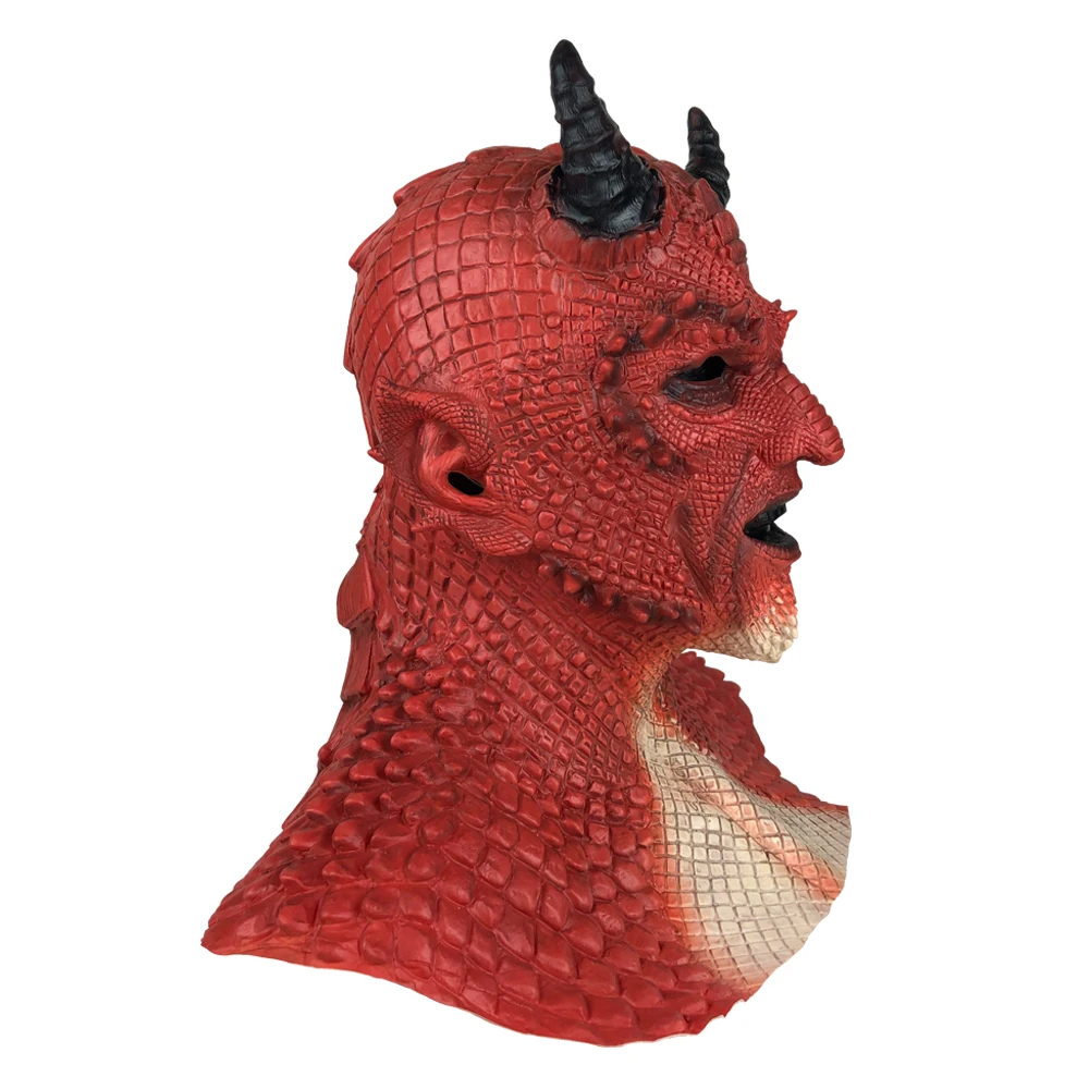 Demon Horror Lord Diablo Mask Cosplay Boss Belial Latex Masks Gloves Halloween Carnival Party Costume Props