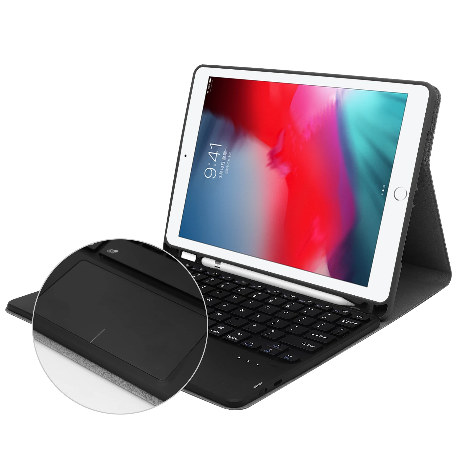 touchpad Keyboard Case for iPad 9.7 2017 2018 5th 6th Air 1/2 9.7 Pro 11 10.5 Cover With Pencil holder funda touchpad Keyboard