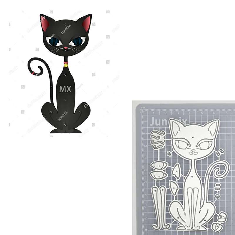 Lovely Black Cat Metal Cutting Dies Pet Animals Stencil For DIY Scrapbooking Cards Decorative Dies Cut