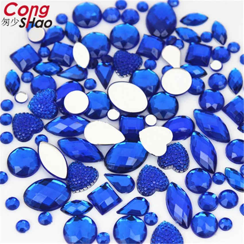 22g Mixed Bag About 300pcs Crystal AB 3D Nail Art Rhinestones DIY Non Hotfix Flatback AB Acrylic Stones For Garment Decorations