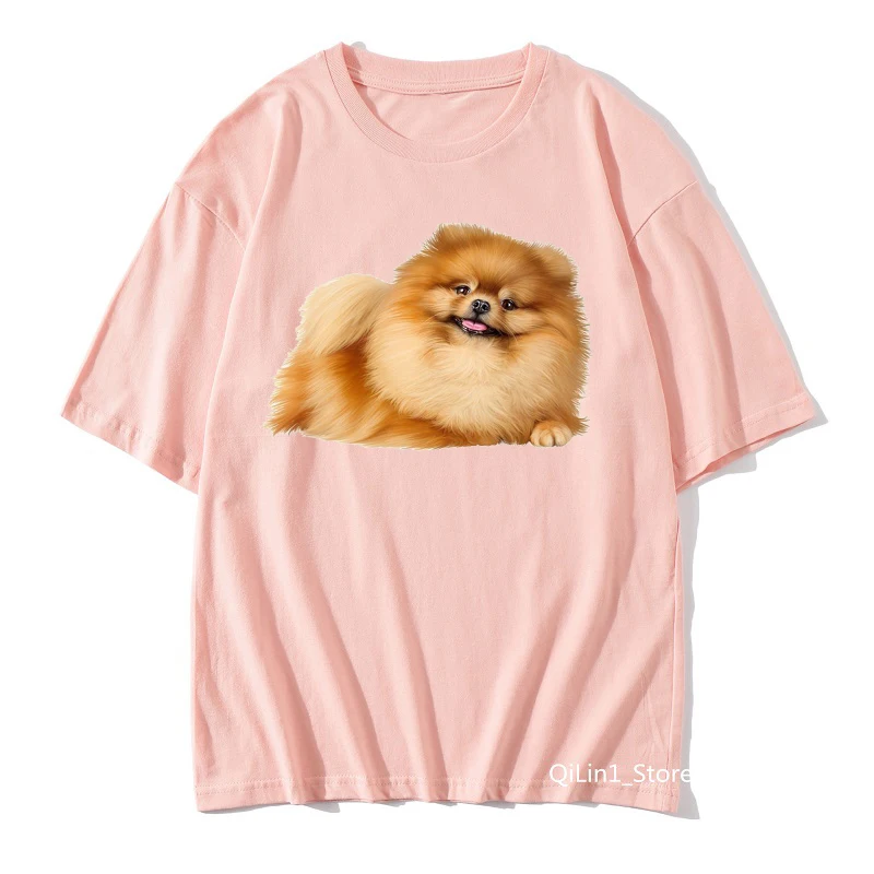 

Kawaii Brown Pomeranian animal print tee shirt femme tumblr clothes women dog lover friends gift tshirt unisex summer top