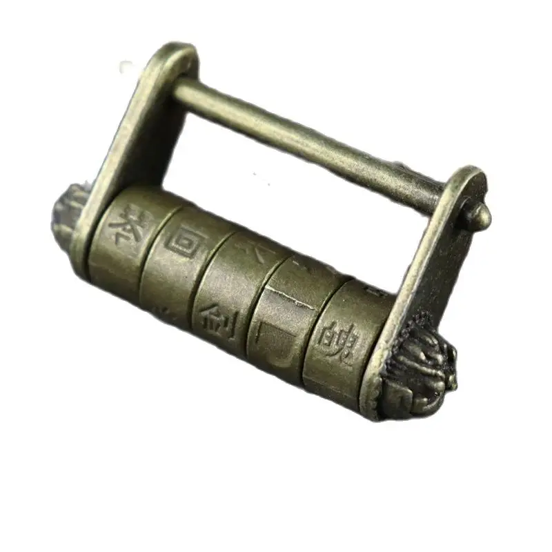 

Chinese Old Bronze, Design Text Cipher Lock， Of Decoration Pattern