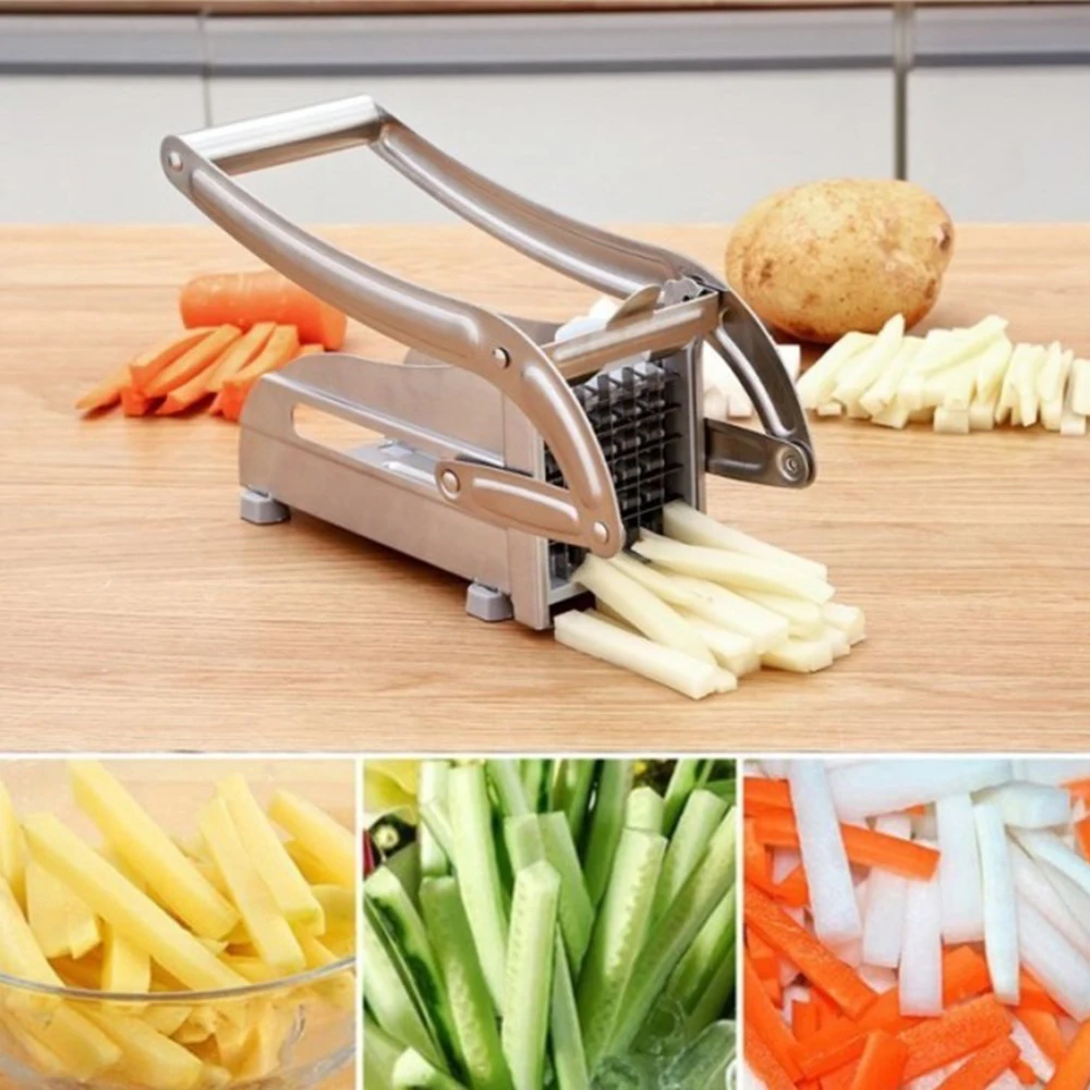 

Stainless Steel Home French Fries Potato Chips Strip Slicer Cutter Chopper Chips Machine Making Tool Potato Cut Fries