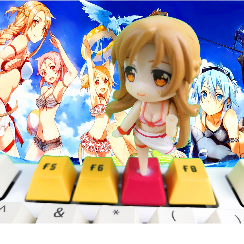 لتقوم بها بنفسك Keycap 1 قطعة السيف الفن على الانترنت PBT ساو مفتاح غطاء لوحات المفاتيح الميكانيكية قبعات للوحة المفاتيح الميكانيكية الكرز MX محور R4 الارتفاع #2