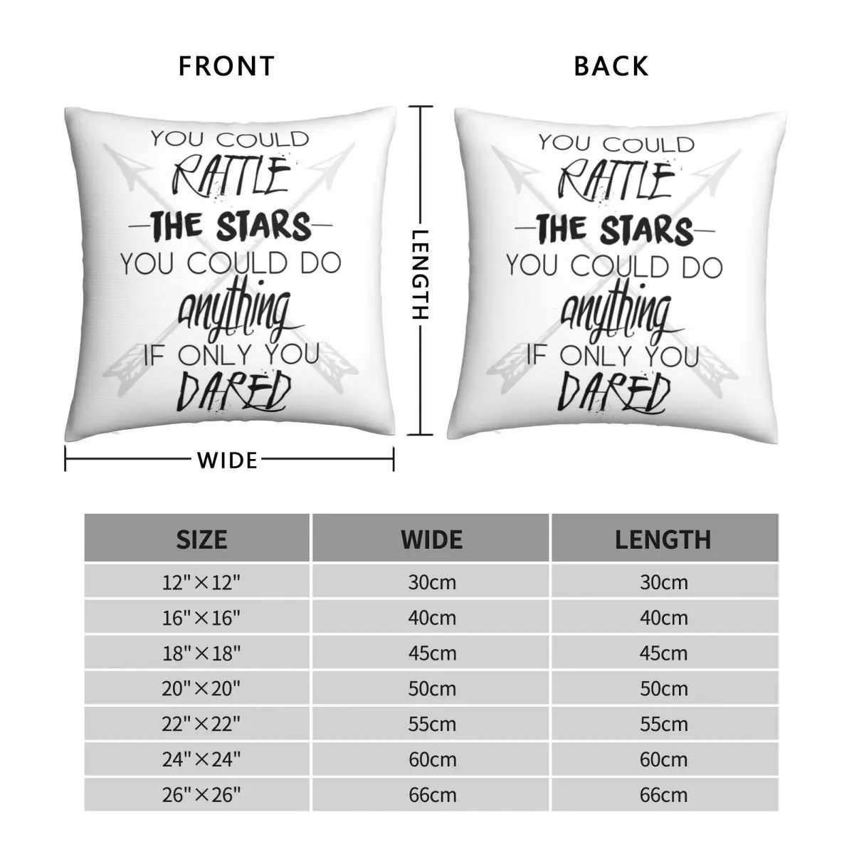 Throne Of Glass You Could Rattle The Stars Square Pillowcase Polyester Linen Velvet Zip Decor Throw Pillow Case Car Cushion