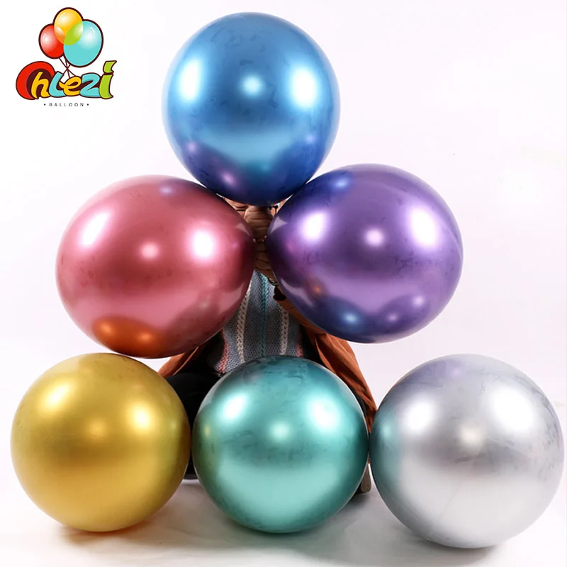 50pcs 18 Inch Metallic Chrome Latex Balloons Gold Silver Helium Ballon Wedding Birthday Party Decorations Baby Shower Globos