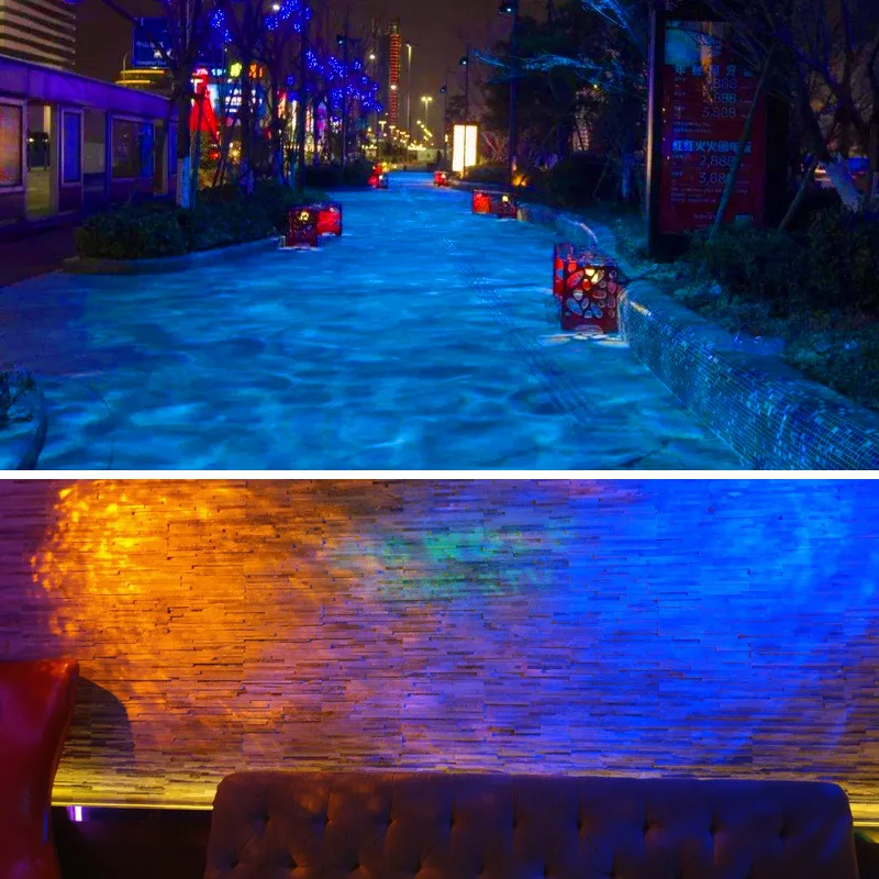 AC220V Rgb Water Wave Vlam Effect Projector Lichten Buiten Waterdichte Led Rimpel Disco Stage Light Landschap Tuin Spotjes