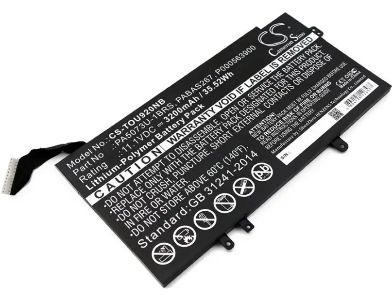 cameron sino 3200mah battery for TOSHIBA Satellite U920t Satellite U925t P000563900 PA5073U-1BRS PABAS267