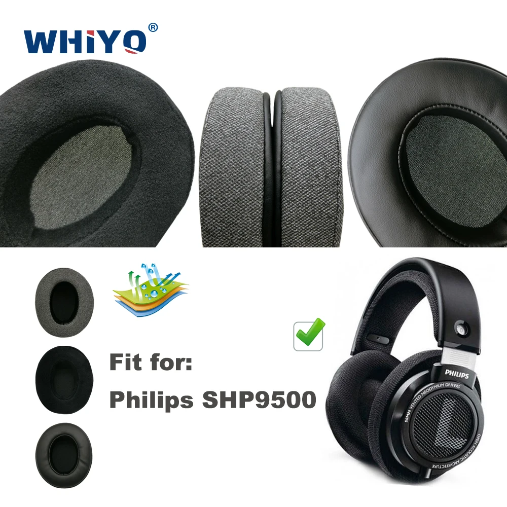 Ersatz Ohr Pads für Philips SHP9500 SHP-9500 SHP 9500 Headset Teile Leder Kissen Samt Ohrenschützer-kopfhörer Hülse Abdeckung