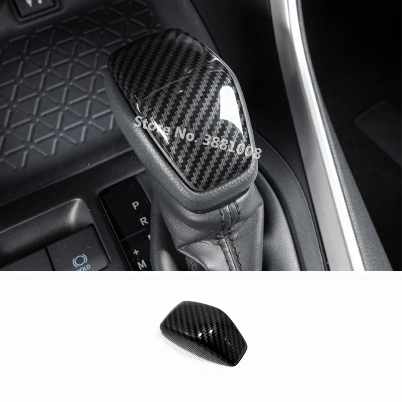 

ABS Carbon fibre For Toyota RAV4 2019 2020 2021 Accessories Car gear shift lever knob handle Cover Trim Sticker styling 1pcs