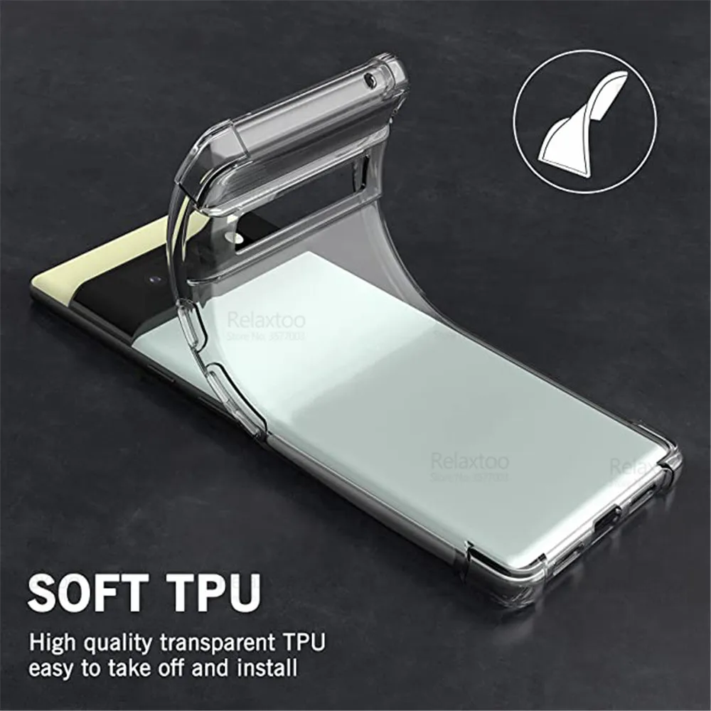 Soft TPU Transparent Case For Google Pixel 6 Pro Pixel6 6Pro Pixel6Pro Bumper Anti-fall Protective Clear Phone Cover Coque Funda