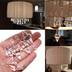 6/12pcs Clear Acrylic Hanging Diamond Beads For wedding chandelier party craft Home DIY Decoration Crystal Pendant 17 x 46mm
