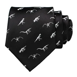 Gravata masculina de tecido de seda com animais, gravata dinossauro, raposa, flamingo, jacquard, moda para festas de casamento, novo, 2020