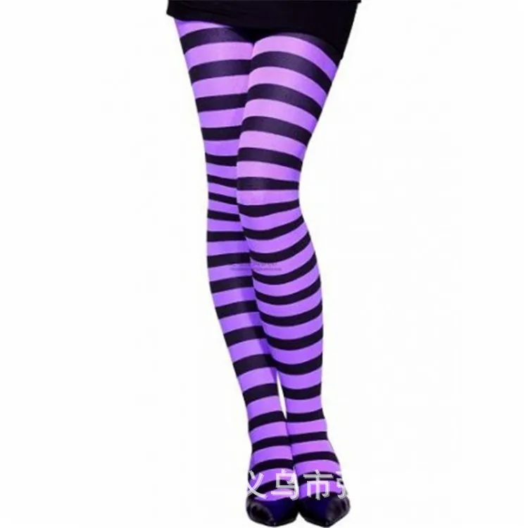 2019 Womens Halloween Stockings Party Cosplay striped Elastic Pantyhose Stockings Autumn Winter Chrismas Club Clown Multicolor