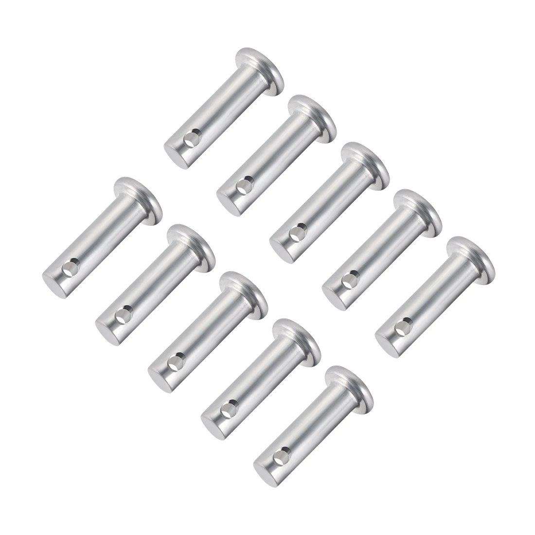 uxcell 10 Pcs Single Hole Clevis Pins,6mm x 20mm Flat Head Zinc-Plating Steel