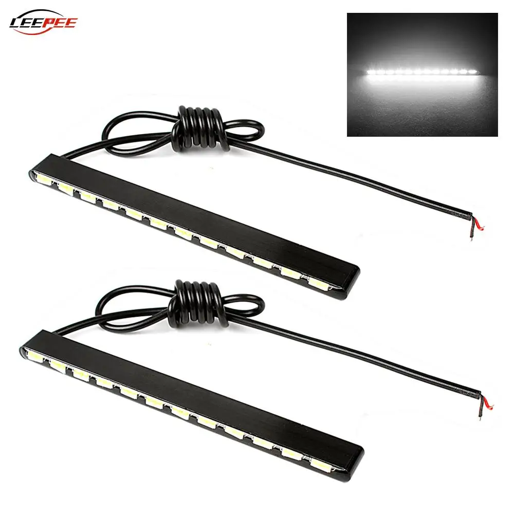 12V Bright White LED Strip Car DRL Day Running Lights Fog Lamps Truck Trailer RV Caravan SUV Off Road 4x4 Automotive Accessories