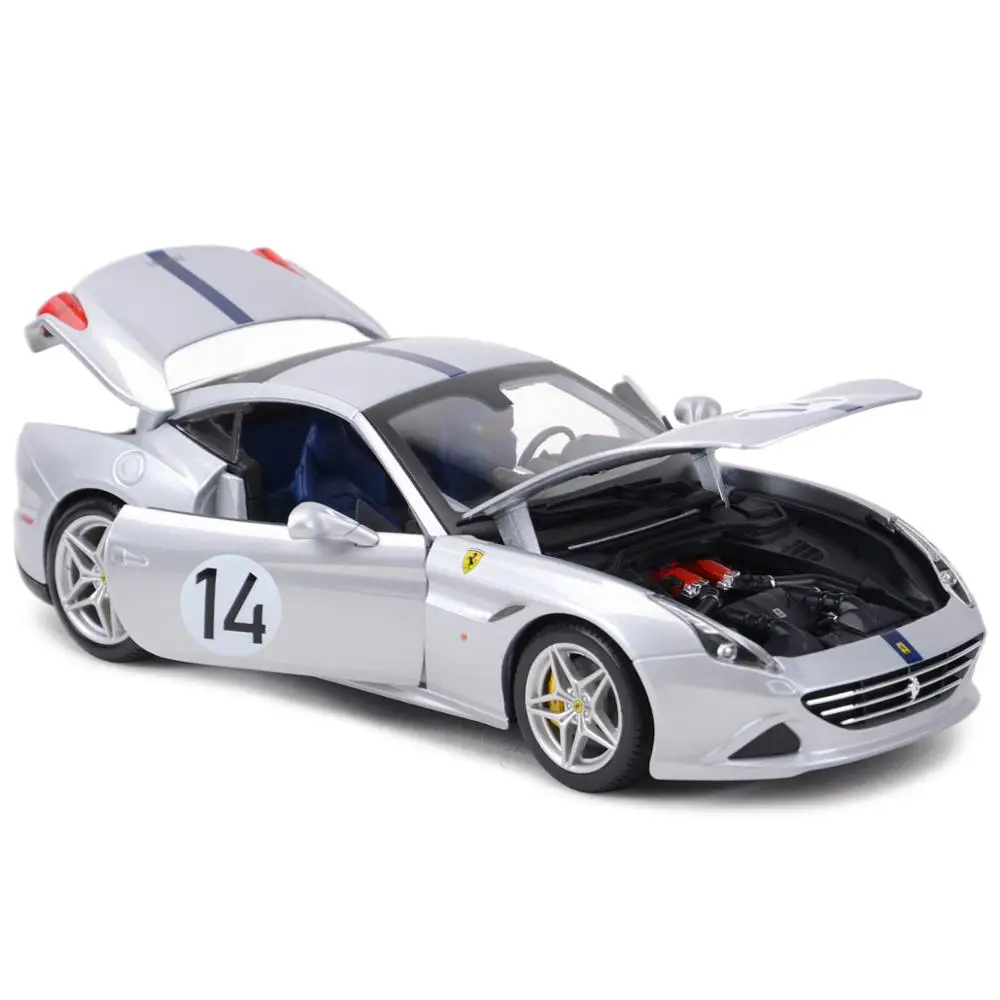 Bburago 1:18 Ferrari-California T #14 Closed Top Sports Car Static Die Cast Vehicles Collectible Model Car Toys