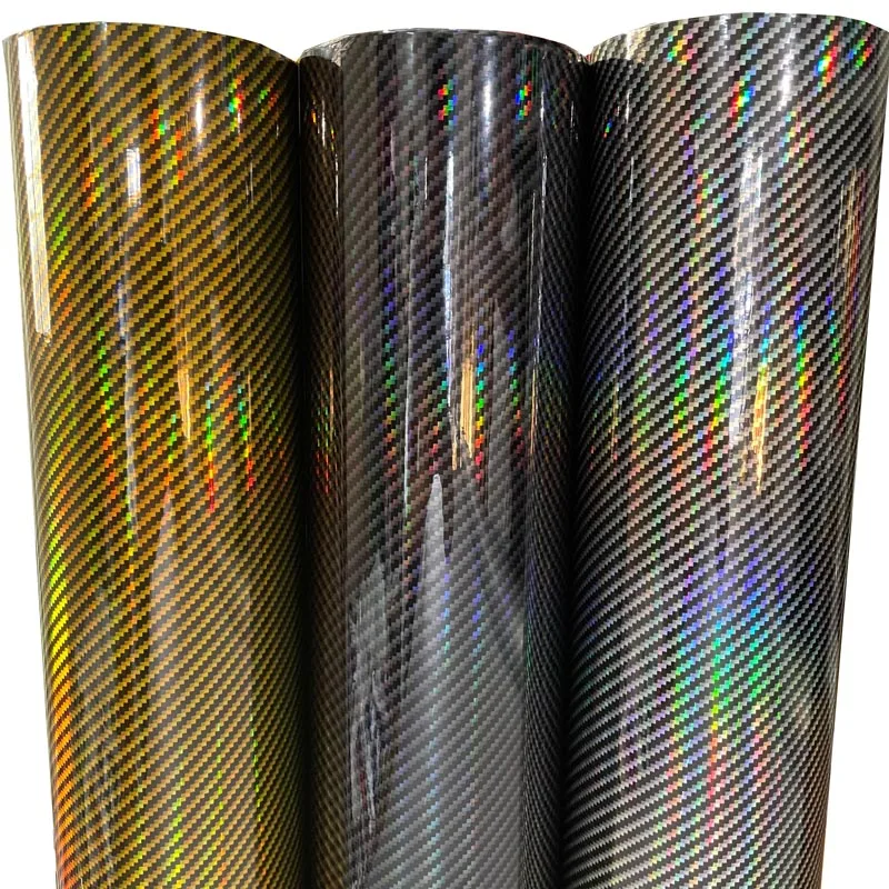 

Laser Holographic Carbon Fiber Vinyl Wrap Film with Bubble Free Air Release size 1.52x18m 5x59ft