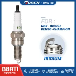 2-8PCS Iridium Pin Terminal Spark Plugs TORCH B8RTI Replace for 96067/CPR8EAIX-9 4465/CPR8EAGP-9 91064/SIMR8A9 HONDA 31916MEH003