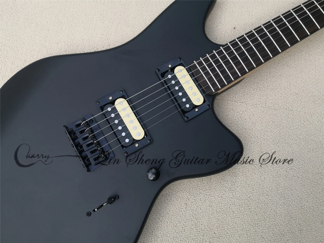 Order booking jag electric guitar, black guitar,fixed bridge HH pickups,black locked buttons,rosewood fingerboard,22 frets