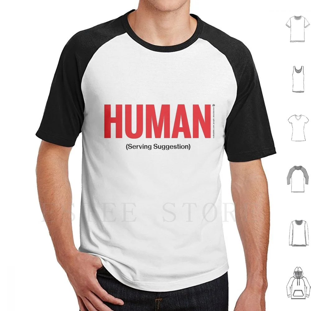 Human ( Serving Suggestion ) T Shirt DIY Big Size 100% Cotton Humor Cannibal Cannibalism Dinner Menu Eat Food Foodie
