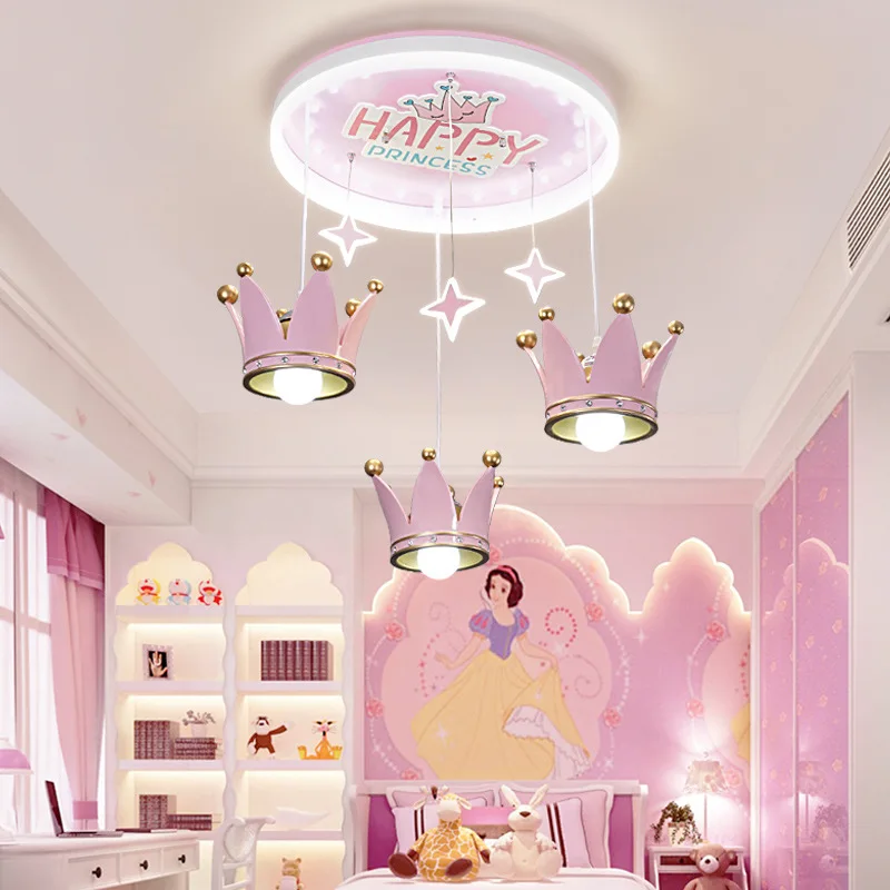 Crown home decoration salon kids bedroom decor led lights for room chandeliers ceiling dining room indoor chandelier lighting