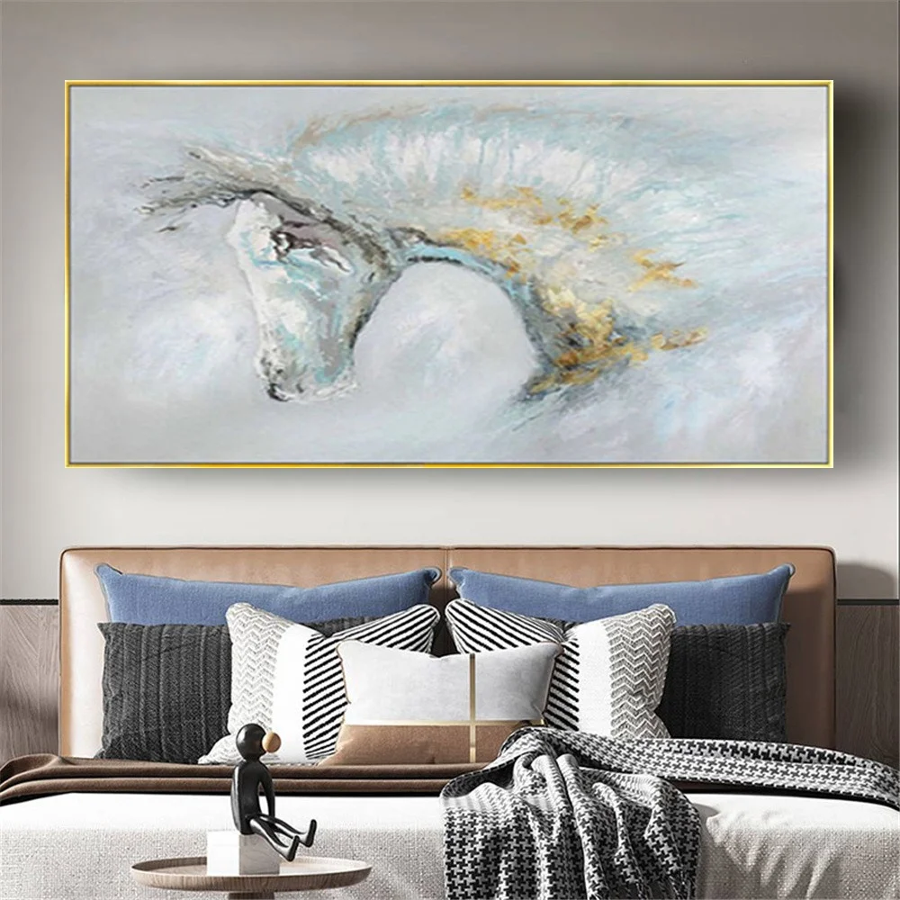 Large Size 100% Handmade Oil Painting Noble And Elegant Horse Wall Art Animal Canvas Cuadros Pictures For Living Room Office