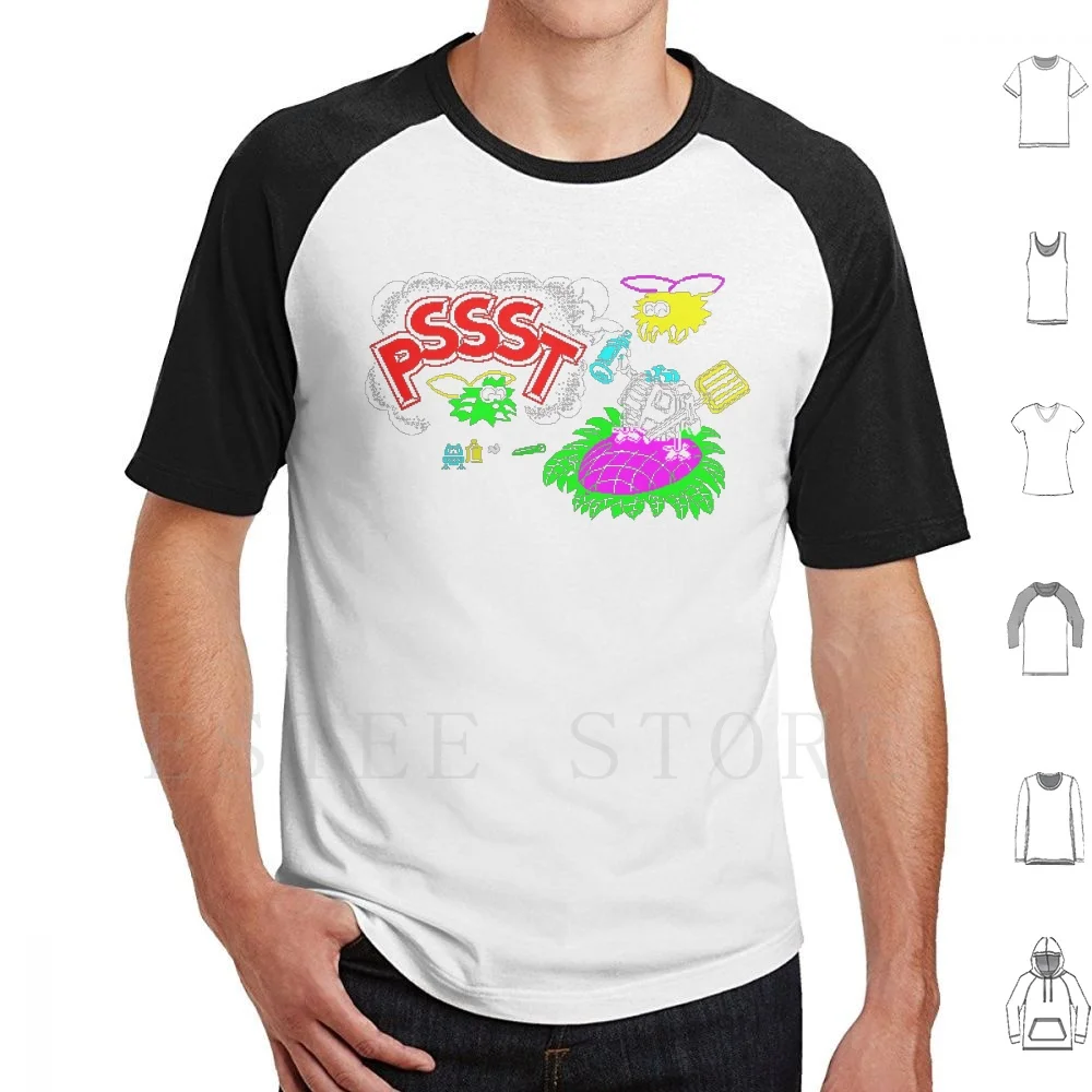 Pssst T Shirt Men Cotton 6xl Zx Spectrum Retro Pixel Game Computer Video Pssst Psst Pst Spray Insect Flower Bug Action