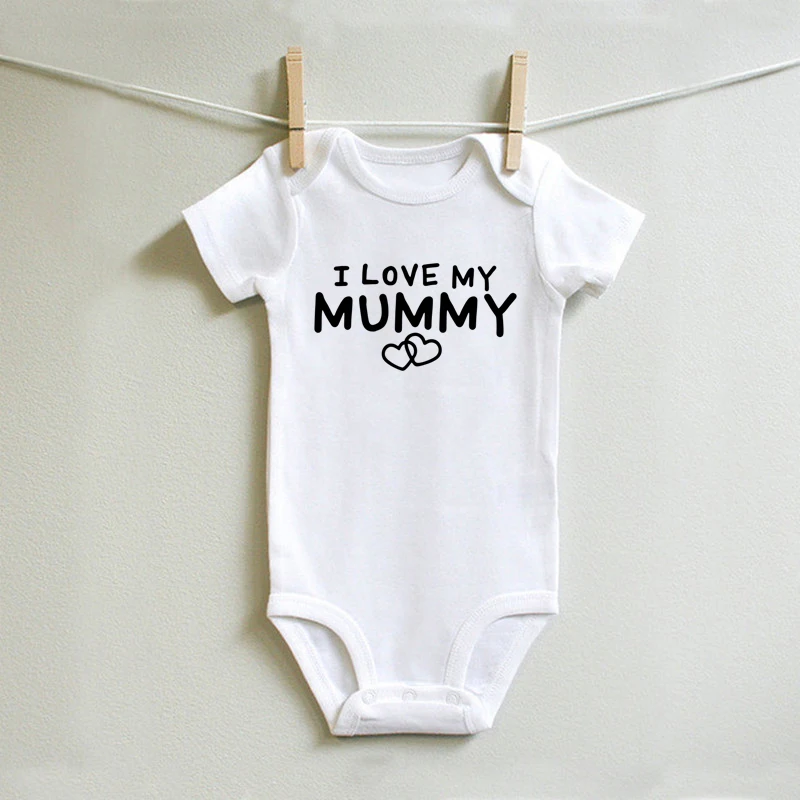 

I Love My Mommy Printed Newborn Baby Bodysuits Summer Baby Boys Girls Onesies Rompers Cotton Short Sleeve Baby Clothes Gifts