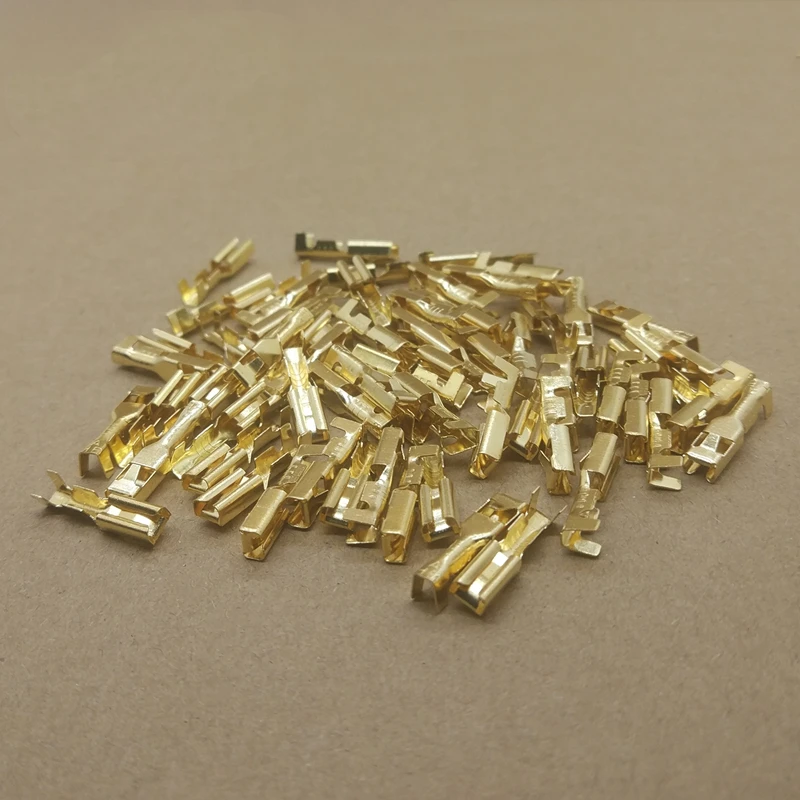 50PCS 2.8 Automotive Connector Male and Female Insertion Spring Crimp Terminal For 2.8mm Housing