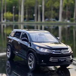 Toyota Highlander SUV modelo de coche de aleación, vehículo todoterreno de Metal, escala 1:32, colección de alta simulación, regalo para niños