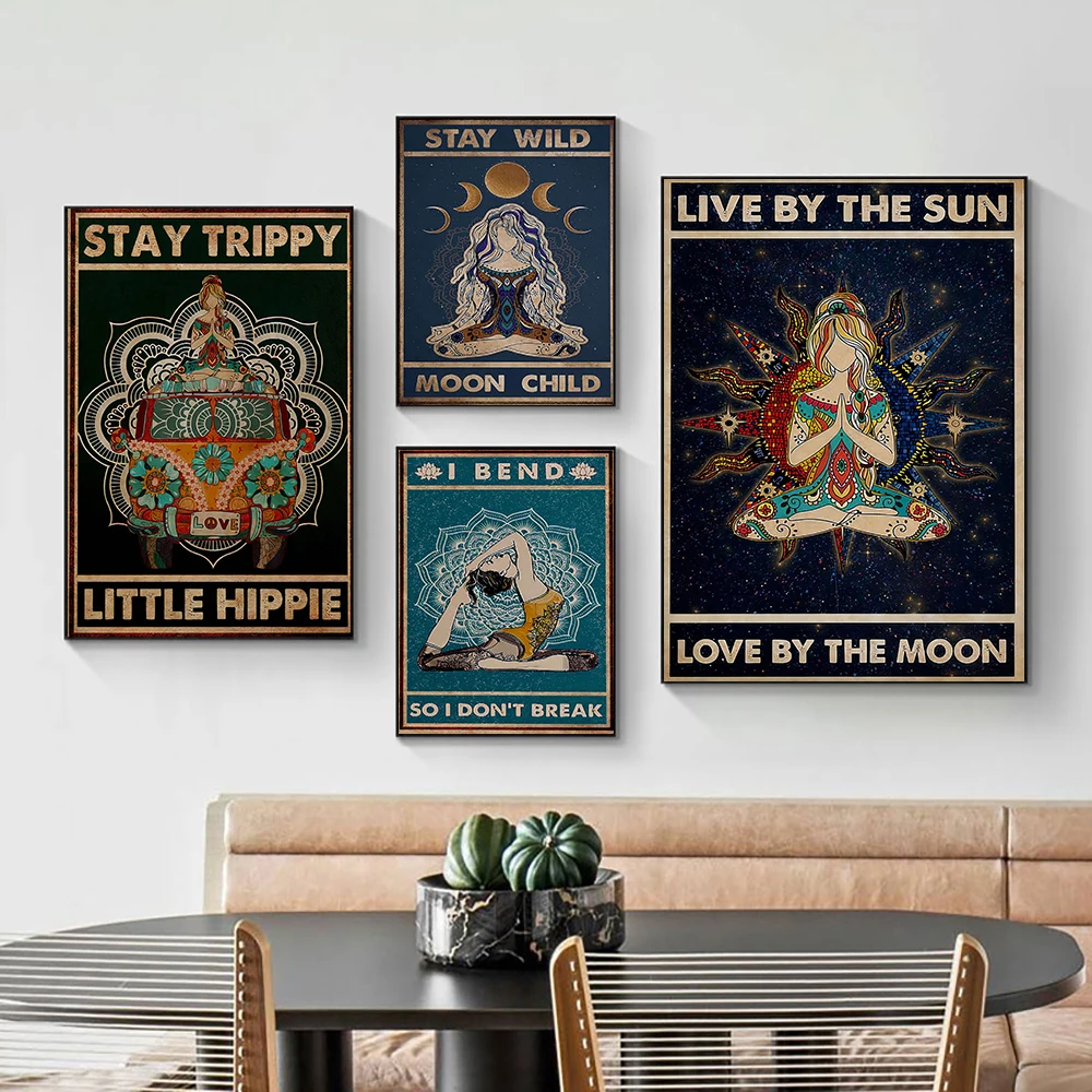 Hippie Yoga Girl Meditation Po - Yoga Fitness Rooms recension och pris