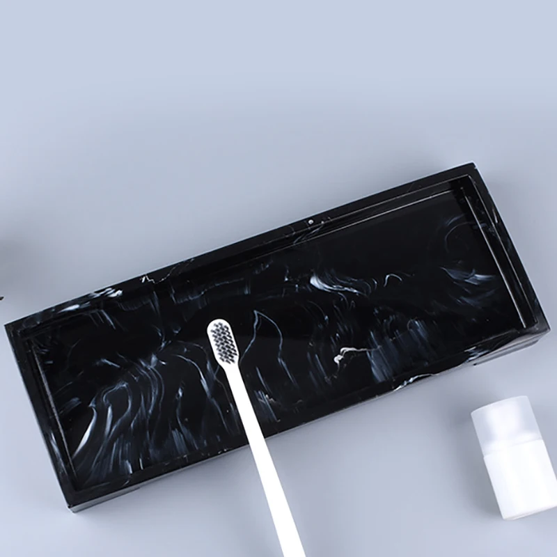 Vanity Tray Black Bathroom Vanity Countertops Toilet Tank Storage Tray, New Home Marble Stone Vanity Tray, Organizer Tray for Cl