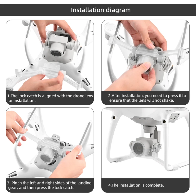 for DJI Phantom 4 Pro Drone Gimbal Lock Buckle Holder Replacement PTZ Camera Lens Cap Protector for Phantom 4P Drone Accessories