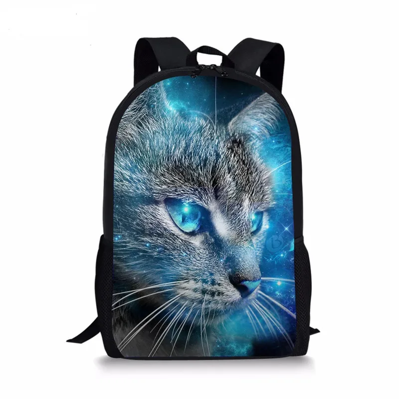 

3D Black Cat School Bags Cute Pets Printing Children School Accessories Student School Shoulder Bags for Kids Girls