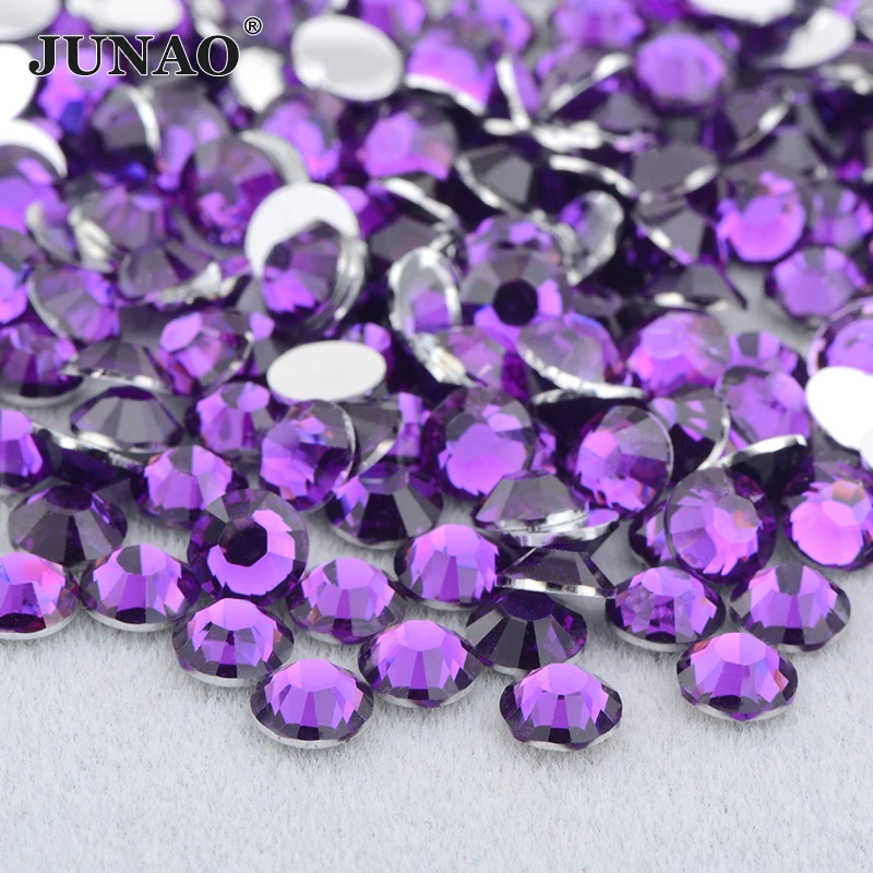 JUNAO Top Quality Bulk Package 2 3 4 5 6mm Jelly Resin Rhinestone Flatback Round Crystal Non Hotfix Strass Nail Art Decoration