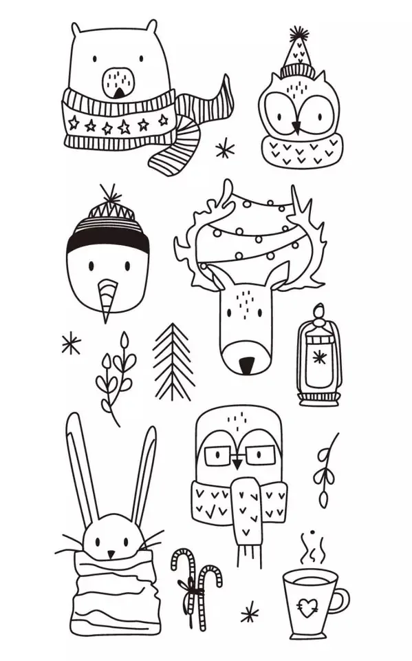 French Winter Animals Transparent Clear Silicone Stamp Seal For DIY Scrapbooking Photo Album Decorative Clear Stamps A600