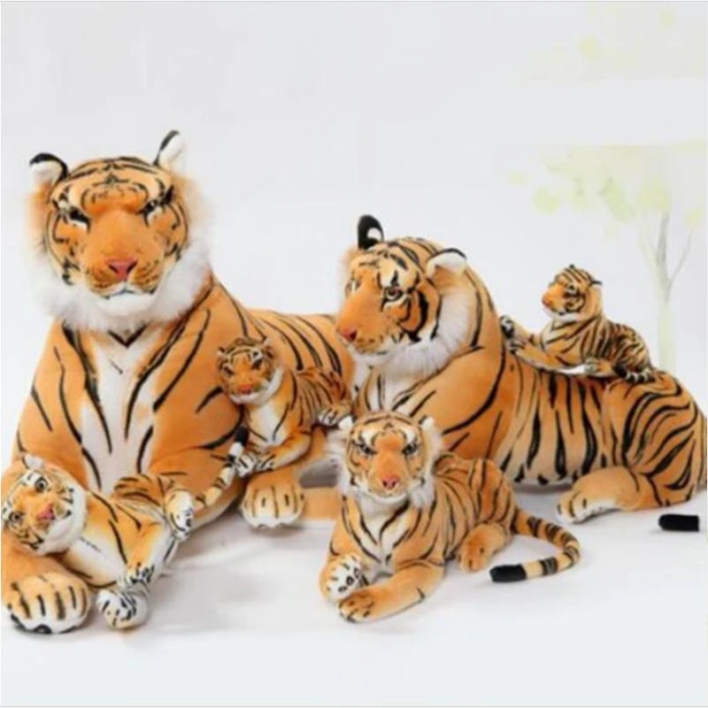 1PC Simulation Tiger Leopard Panther Plush Toy Soft Stuffed Animals Simulation White Tiger Jaguar Doll Children Kids Gift