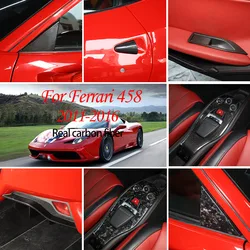 For Ferrari 458 2011-16 Real Carbon Fiber Car Gear Panel Glass Lift Switch Door Handle Cover Decoration Sticker Car Accessories