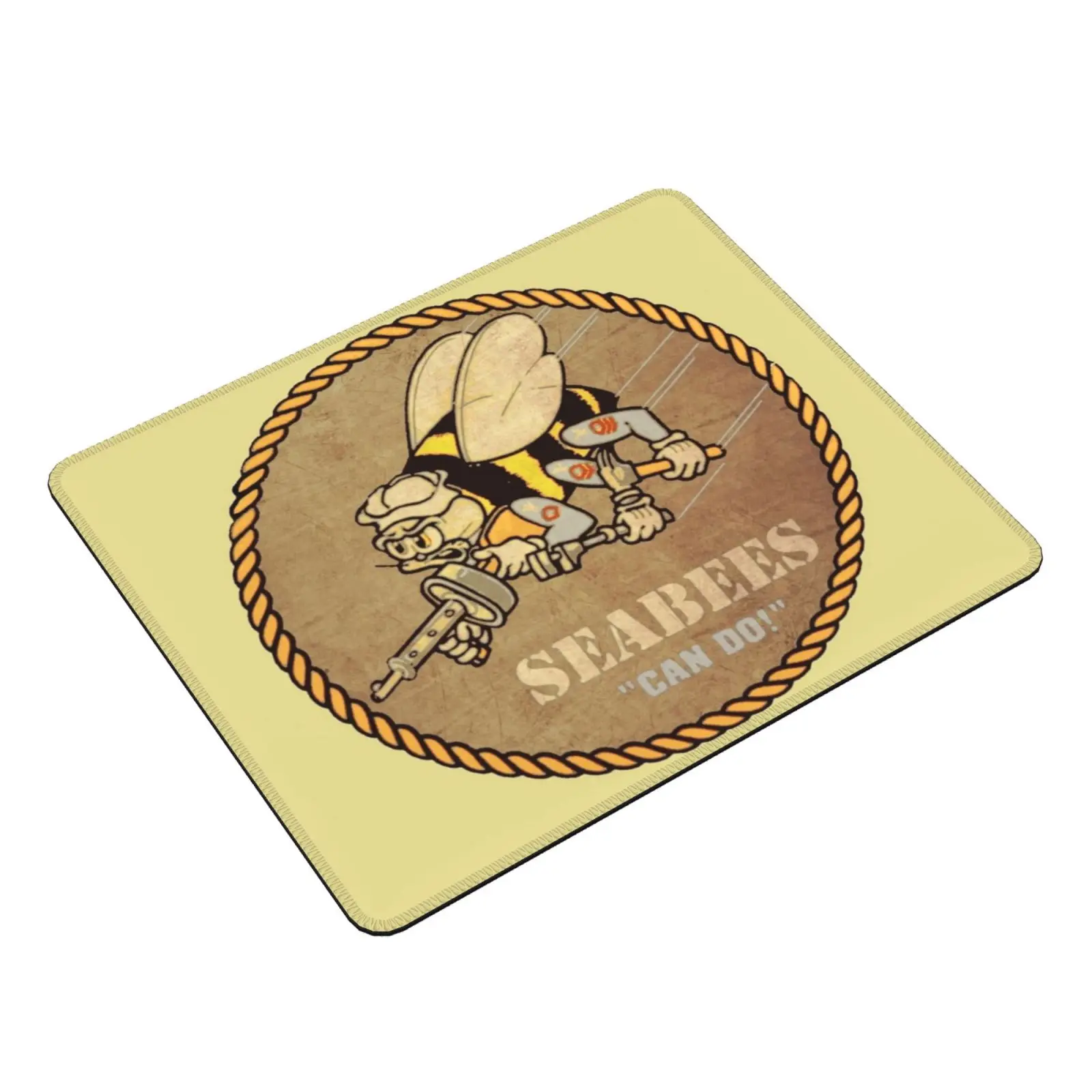 Seabees Ww2 Patch Mouse Pad DIY Print Seabees Ww2 Patch Bees Skull Bomber Number 7 Usa Airforce Boeing