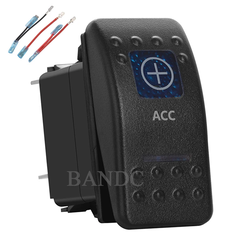 

ACC 5Pins On-Off SPST Blue Led Toggle Switch for ARB/Carling/NARVA 4x4 Style，12V 20A 24V 10A，Jumper Wires