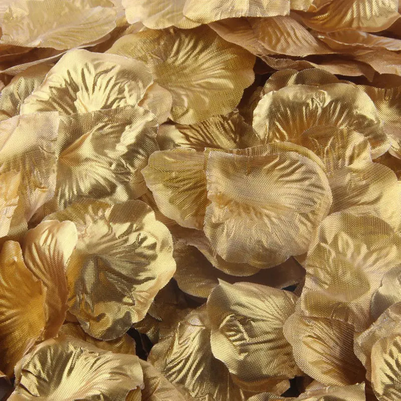 

2000pcs/lot Gold Silk Rose Petals For Wedding Decorations Fashion Artificial Flower Petals