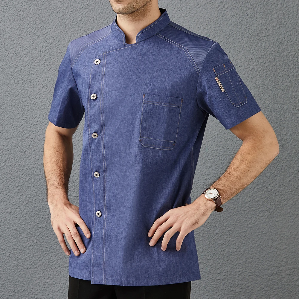 2022 New Chef Clothes Uniform Restaurant Kitchen Cooking Chef Coat Waiter Work Jackets Professional Uniform Overalls Outfit