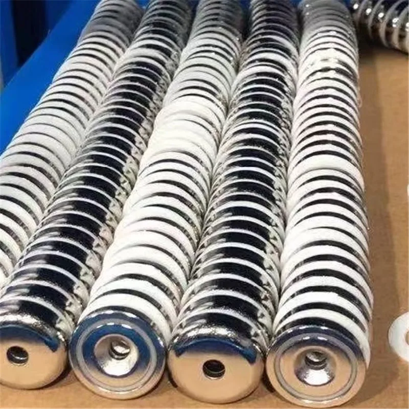 D16 D20 D32 mm neodymium magnetic material cup pot magnet with countersunk hole permanent magnetic chuck for sale