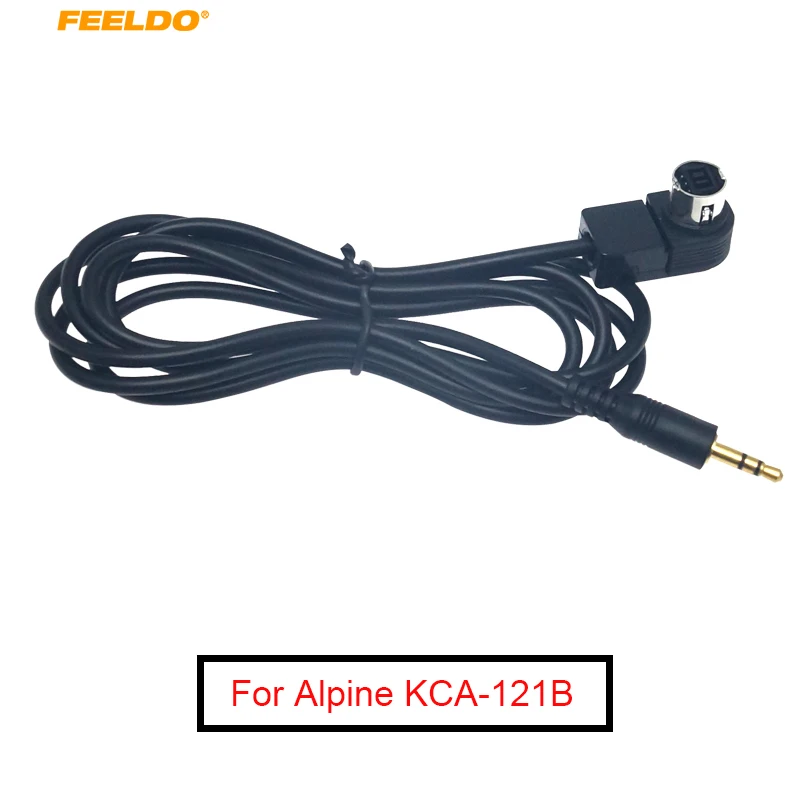 

FEELDO 1PC Car Radio 3.5mm Male Input Interface Audio Music Aux Cable Adapter for Alpine KCA-121B Ai-net Socket Port #MX6251