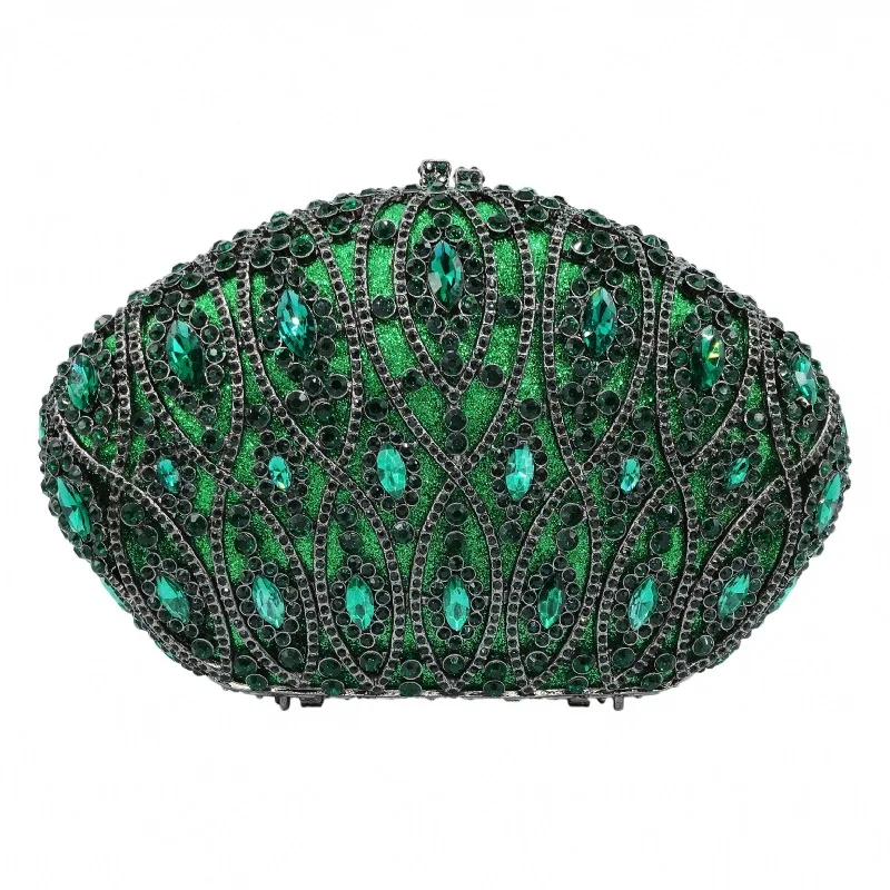 

23x14CM New Product Diamond-encrusted Dinner Bag Metal Hard Box Diamond Bag Banquet Dress Hand Women a6836
