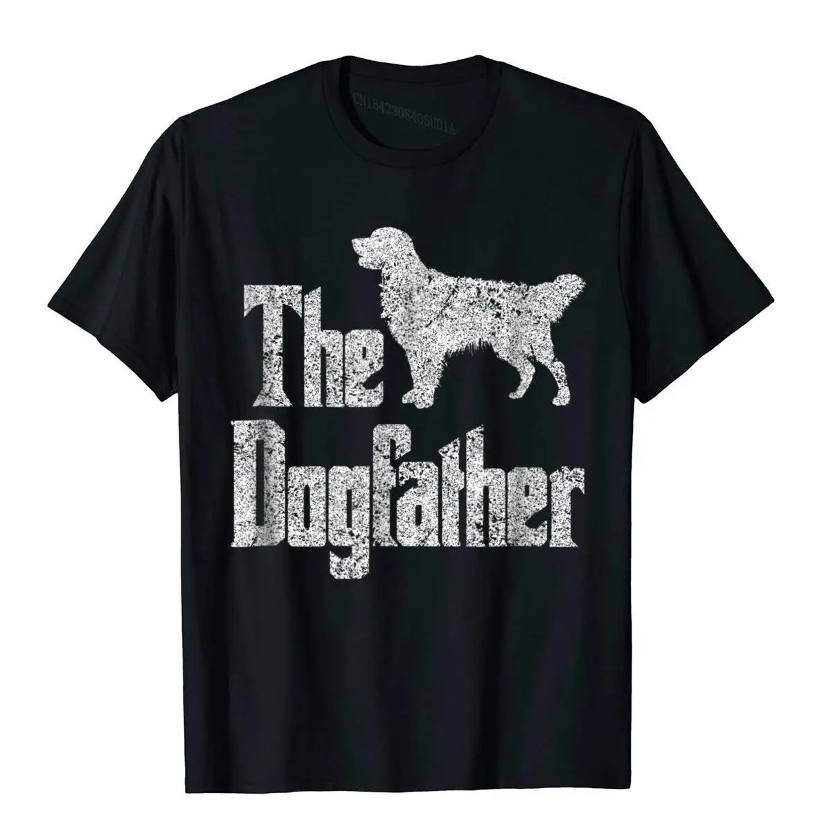 The Dogfather T-Shirt Golden Retriever Silhouette Dog Gift Personalized Tops T Shirt For Men Cotton T Shirts Fitness Newest