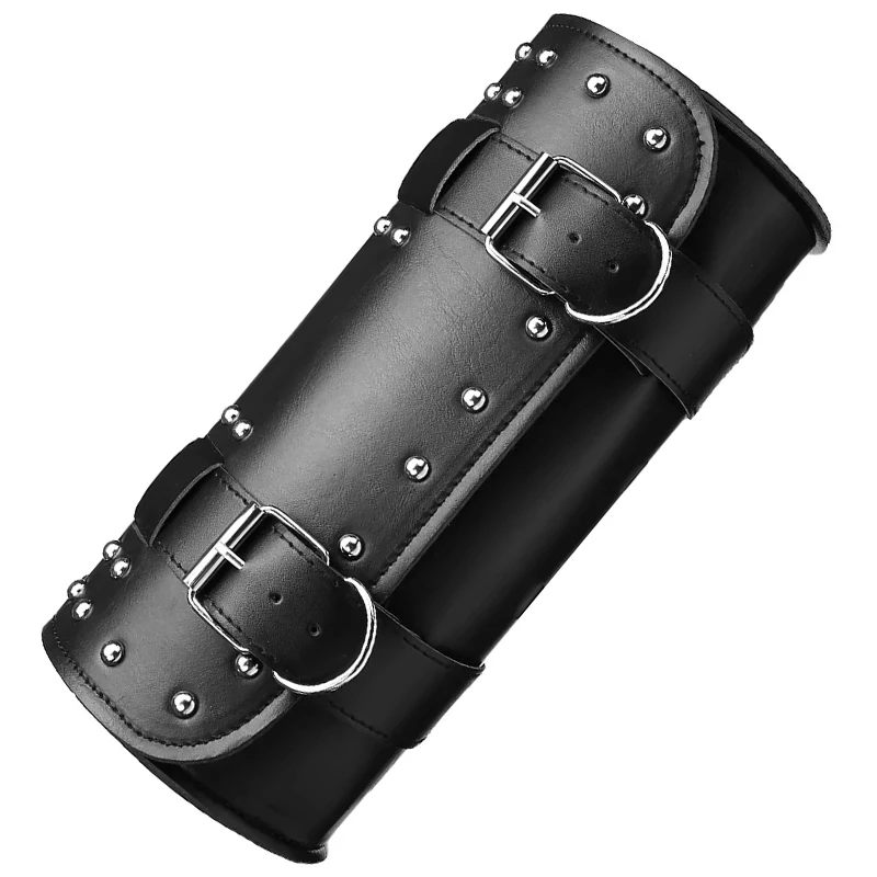 Universal Black Motorcycle Tool Bag PU Leather Handlebar Saddlebag Roll Barrel Racing Tail Barrel Storage Accessories