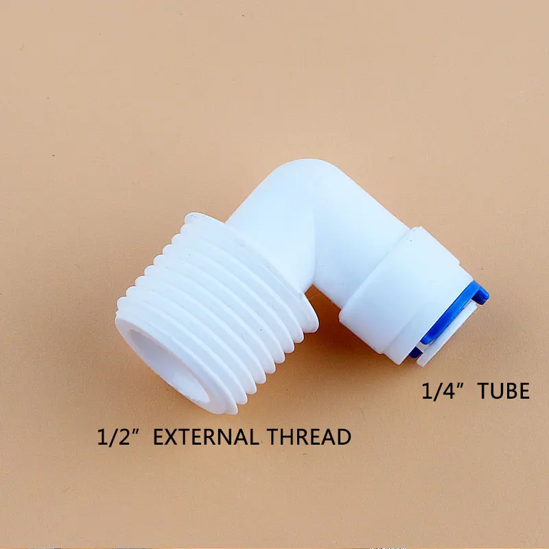 1/2 "Ren Ngoài 1/4" Ống Ống Kết Nối 4048W Khuỷu Tay Đường Kính 20MM Kết Nối Nhanh Lọc RO nước Hệ Thống Thẩm Thấu Ngược