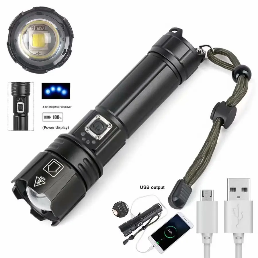 

P70 LED 3000LM White Light high power rechargeable zoom outdoor night fishing lights maintenance LED flashlight torch